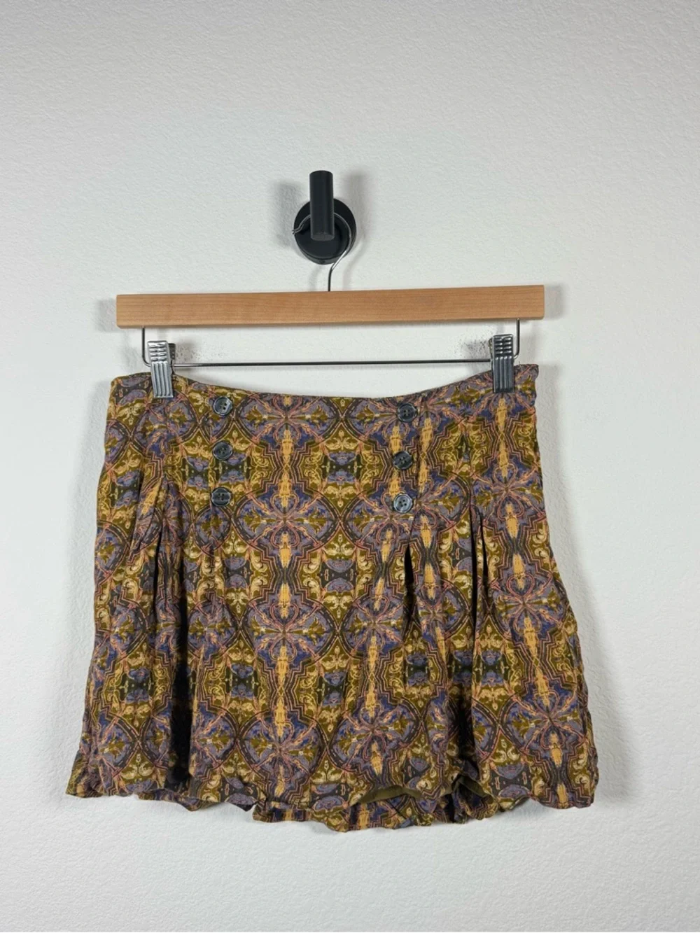 Free People Women’s Lovers Lane Lined Pleated Mini Skirt Night Combo Sz 6